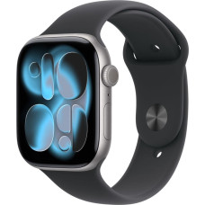 Apple Watch 11 GPS + Cellular 46mm Sport Band M/L, space gray/black (MFCA4ET/A)