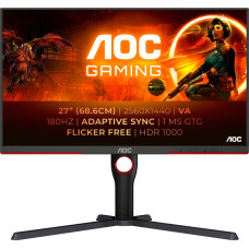 AOC G3 Q27G3XMN/BK монитор для ПК 68,6 cm (27") 2560 x 1440 пикселей 2K Ultra HD LED Черный, Красный