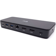 I-Tec TB4DUALDPDOCKPDPRO s&uuml;learvuti dokk ja pordireplikaator Juhtmega &uuml;hendatud Thunderbolt 4 Must