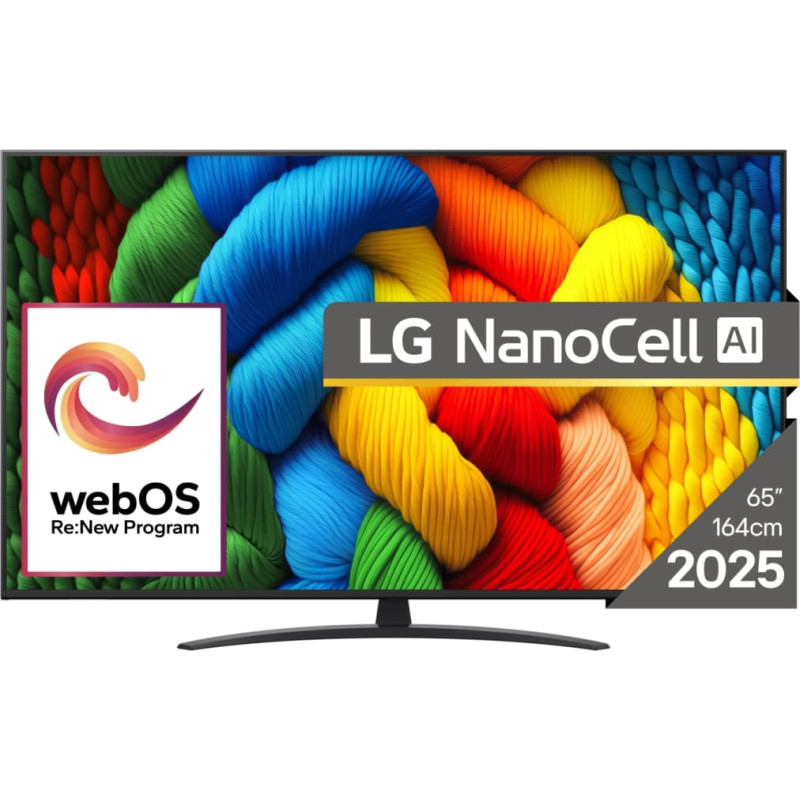 LG NanoCell AI 65NANO81A3A televizorius 165,1 cm (65") 4K Ultra HD Smart TV &bdquo;Wi-Fi&ldquo; Juoda