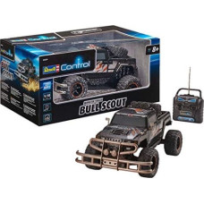 Revell Revell Control RC Car - zdalnie sterowany samoch&oacute;d z pilotem 27 MHz, stabilna konstrukcja, duże koła dla dobrej mobilności w terenie, oświetlenie LED, zasilanie bateryjne - buggy BULL SCOUT 24629