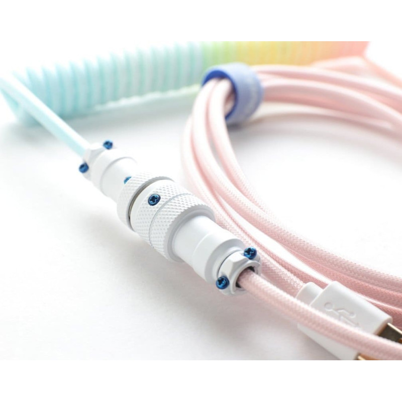 Ducky Ducky Premicord Cotton Candy Coiled Cable, USB Typ C auf Typ A - 1,8m