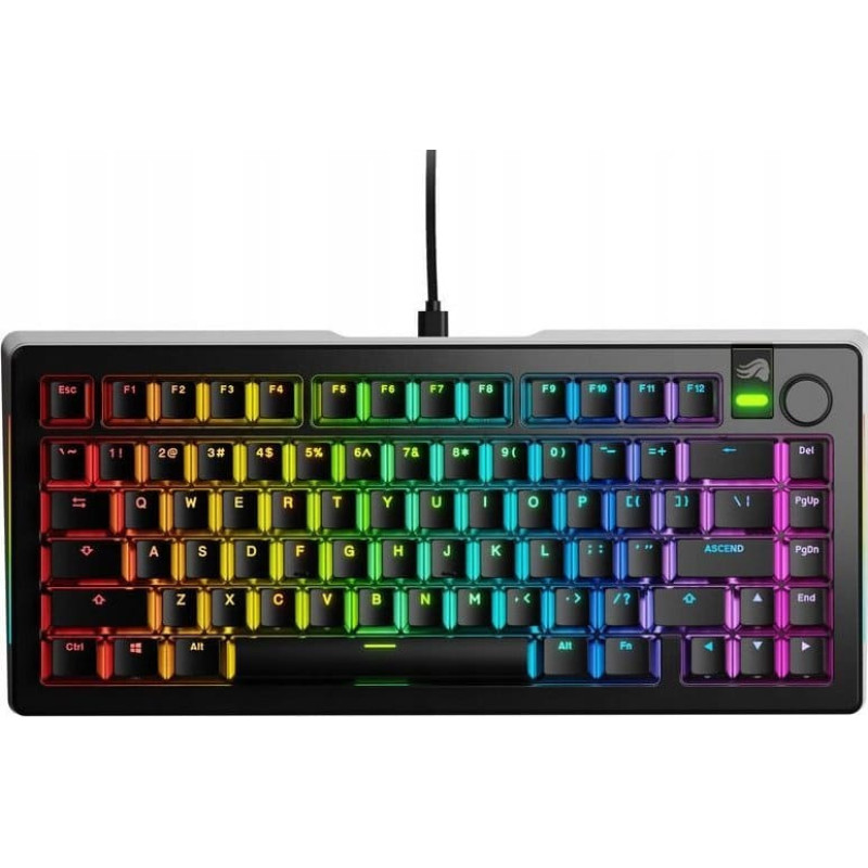 Glorious Klawiatura Glorious PC Gaming Race Glorious GMMK 3 Pro 75 % Custom Gaming-Tastatur - Pre-Built, ANSI (US), Fox Switches, schwarz