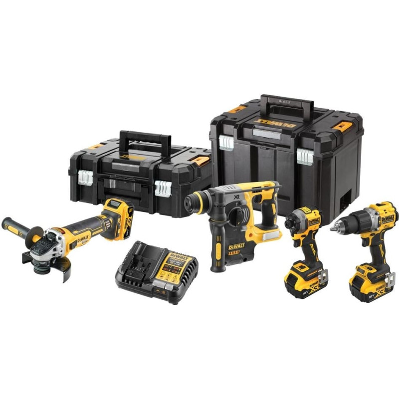 Dewalt DCK429P3T-QW Combo set DCD805 + DCG405 + DCH273 + DCF850, 18 V black, yellow