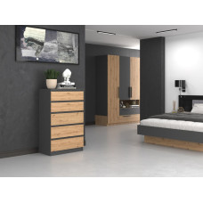 Top E Shop Topeshop M5 ANTRACYT/ARTISAN chest of drawers