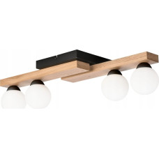 Lamkur Lampa sufitowa Lamkur Cortina 50225 plafon lampa sufitowa 4x5W G9 czarny/drewniany
