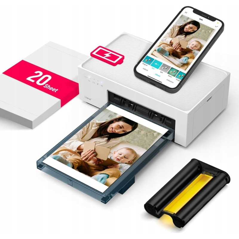 Liene Amber M200 drukarka fotograficzna WiFi 10x15 cm 20 arkuszy 300DPI