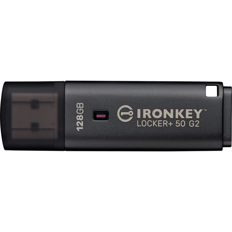 Kingston Technology IronKey Locker+ 50 G2 USB-v&auml;lkm&auml;lu 128 GB USB t&uuml;&uuml;p A 3.2 Gen 1 (3.1 Gen 1) Must