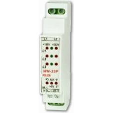 Pollin Pomiarowy wskaźnik napięcia zasilania LED 3 x 400V ze stykiem 1Z 6A 250V AC (WN-33P)