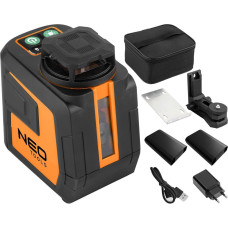 NEO Laser płaszczyznowy 20 m, 5 linii, zielony, etui, magnetyczny uchwyt