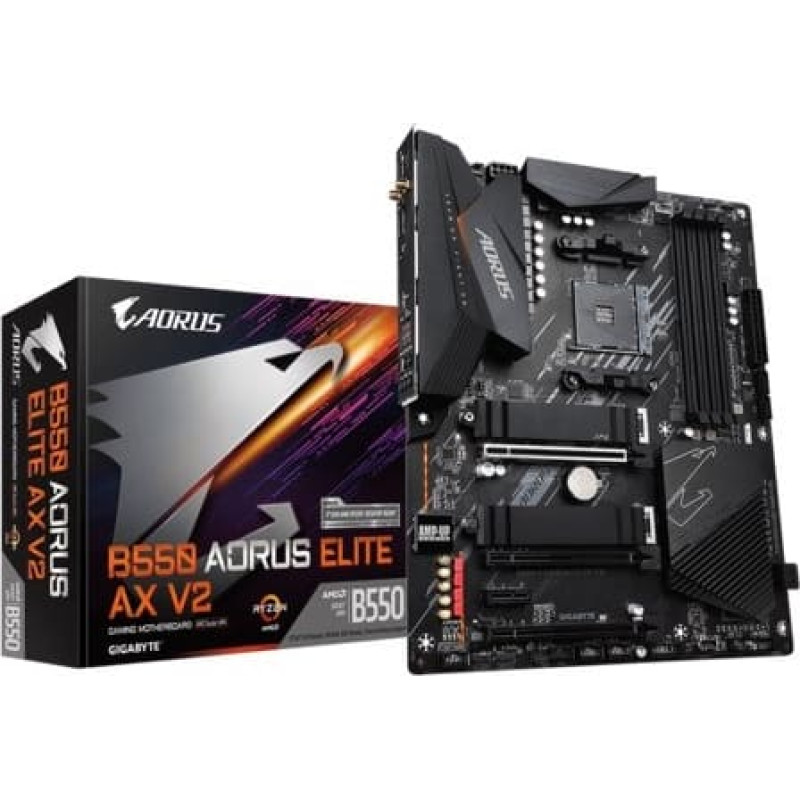 Gigabyte B550 AORUS ELITE AX V2 pagrindinė plok&scaron;tė AMD B550 AM4 lizdas ATX