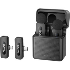 Boya Microphone Wireless BY-V3 Combo 2.4GHz, with 2 transmitters and 2 receivers (Type-C and Lightning) Black EU