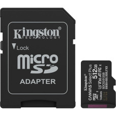 Kingston Technology Canvas Select Plus Gen3 512 GB MicroSDXC UHS-I Klass 10