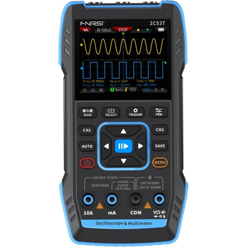 Fnirsi 2C53T 3-in-1 portable oscilloscope multimeter signal generator