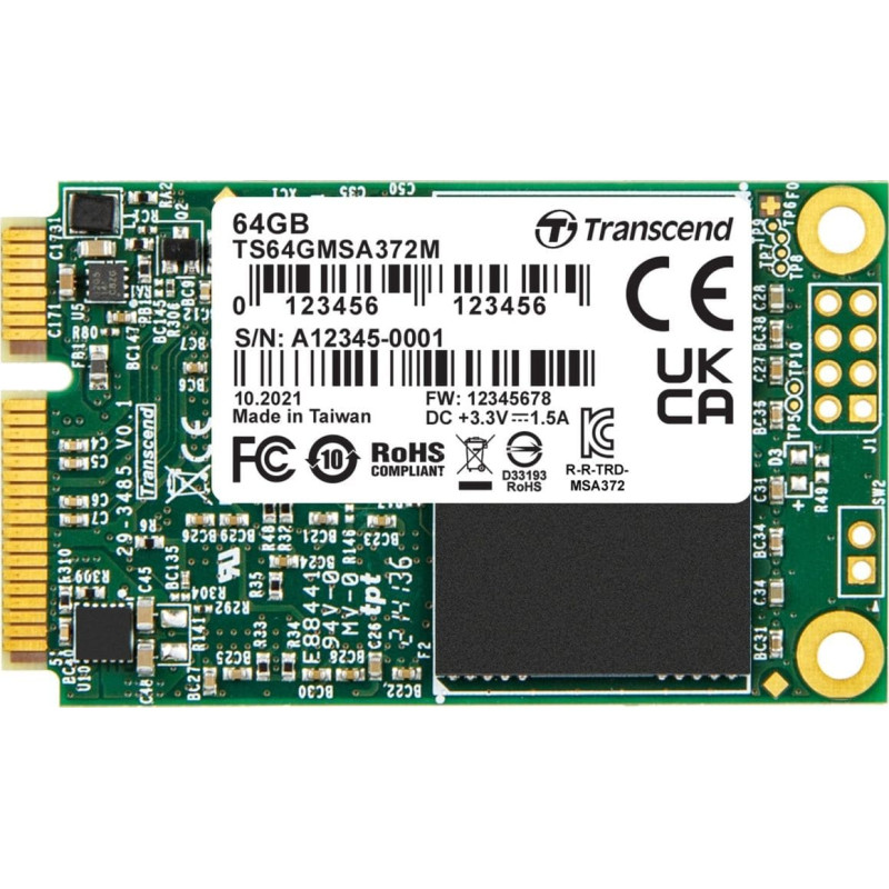 Transcend Dysk SSD Transcend MSA372M 64GB mSATA SATA III (TS64GMSA372M)