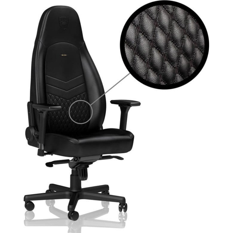 Noblechairs Fotel Noblechairs ICON z prawdziwej sk&oacute;ry - czarny (GAGC-090)