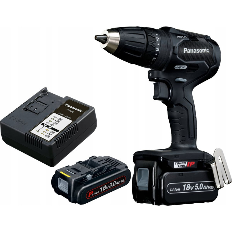 Panasonic Wiertarko-wkrętarka Panasonic Zestaw Wiertarko - wkrętarka udarowa 2 x 18V/3,0Ah + ładowarka,  z walizką (14,4V wsp&oacute;łpracująca)