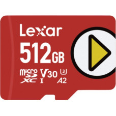 Lexar Karta Lexar PLAY MicroSDXC 512 GB Class 10 UHS-I/U1 A2 V30 (LMSPLAY512G-BNSNG)