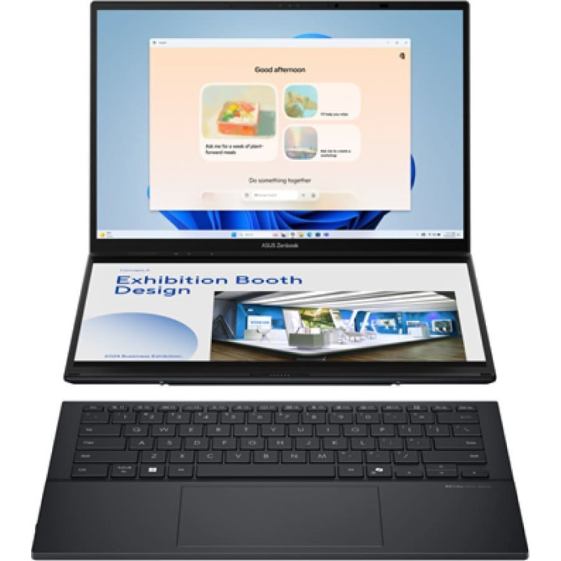 Asus Zenbook Duo UX8406CA-PZ009W | Basalt Gray | 14 '' | OLED | Touchscreen | 3K | 2880 x 1800 pixels | Glossy | Intel Core Ultra 9 | 285H | 32 GB | LPDDR5X | Solid-state drive capacity 2000 GB | Intel Arc Graphics | Windows 11 Home | 802.11be |