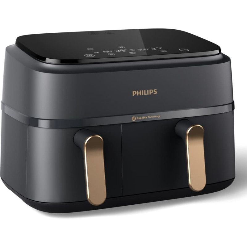 Philips 3000 series NA352/00 обжарочный аппарат Двойной 9 L Автономный 2750 W Аэрофритюрница с горячим воздухом Черный, Бронзовый