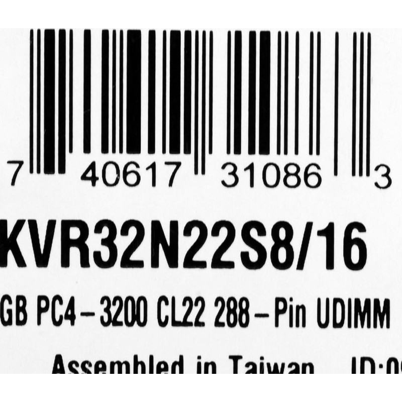 Kingston DDR4 16GB/3200 (1x16GB) CL22 DIMM 1Rx8