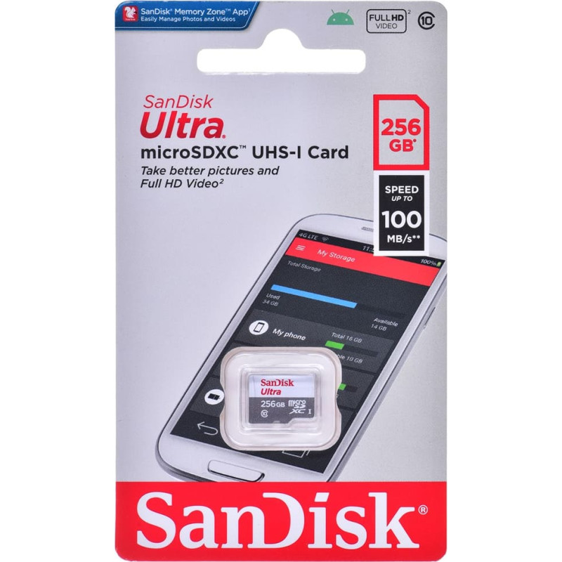 Sandisk Ultra 256 GB MicroSDXC UHS-I Class 10