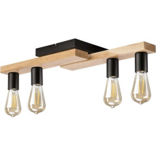 Lamkur Matte 50287 plafon lampa sufitowa 4x15W E27 drewniany/czarny