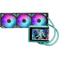 Asus ROG RYUO IV 360 ARGB Hatsune Miku Edition Procesorius Universalusis skystinis au&scaron;intuvas 12 cm Juoda, Turkis