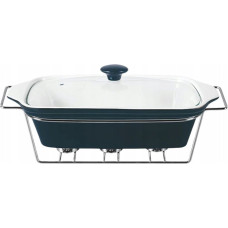 Maestro Podgrzewacz do jedzenia potraw na świeczki prostokątny czarny 33.75cm 2.2L MAESTRO MR-11361-73