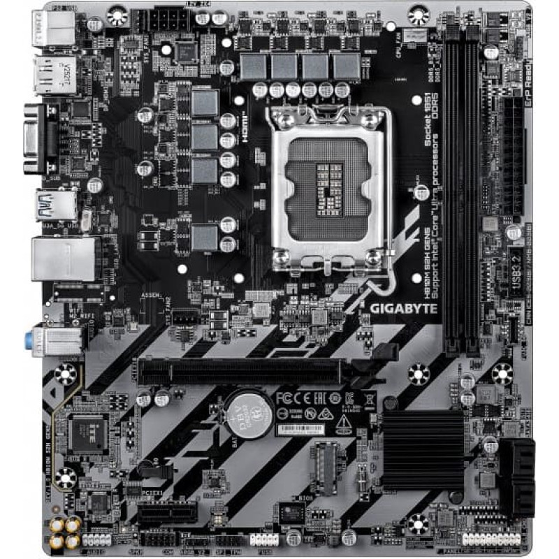 Gigabyte Płyta gł&oacute;wna Gigabyte Płyta gł&oacute;wna H810M S2H GEN5 | Processor family Intel | Processor socket LGA1851 | DDR5 | Supported hard disk drive interfaces SATA, M.2 | Number of SATA connectors 4