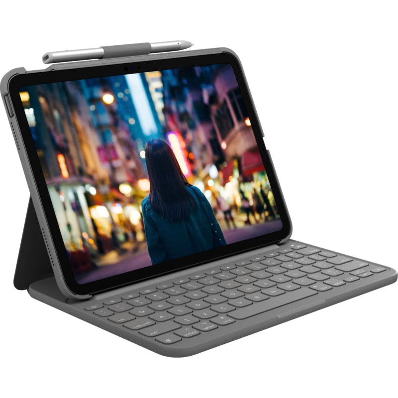 Logitech Logitech Slim Folio Szary Bluetooth QWERTZ Niemiecki