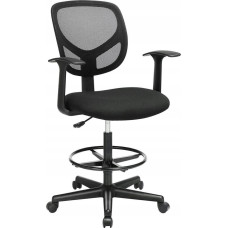 Songmics Krzesło biurowe Songmics Krzesło Biurowe Ergonomiczny Stołek Roboczy Z Podłokietnikami Wysokość Siedziska 55-75 Cm Wysokie Krzesło Robocze Z Regulowanym