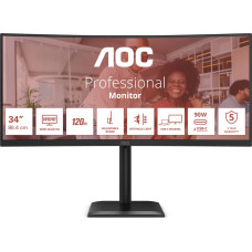 AOC E4 CU34E4CV монитор для ПК 86,4 cm (34") 3440 x 1440 пикселей UltraWide Quad HD ЖК Черный