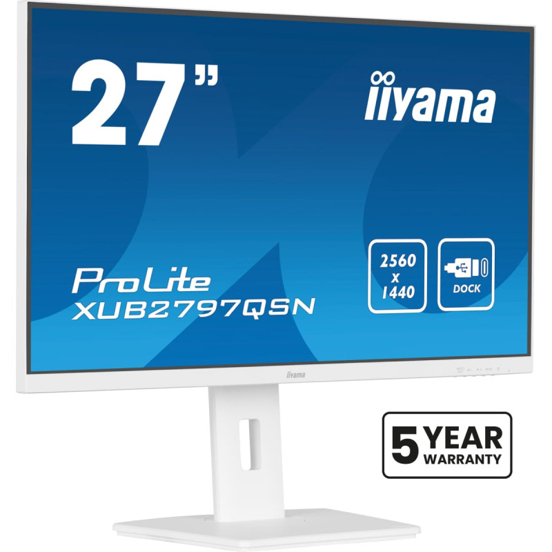 Iiyama G-MASTER XUB2797QSN-W2 PC lamekuvar 68,6 cm (27") 2560 x 1440 pikslit Quad HD LED Valge