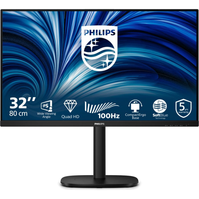 Philips 3000 series 32B2N3500/00 kompiuterio monitorius 80 cm (31.5") 2560 x 1440 pikseliai Quad HD LCD Juoda