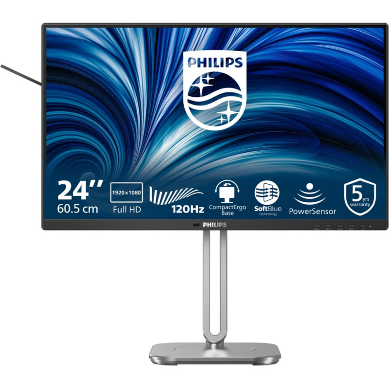 Philips 4000 series 24B2N4200/00 kompiuterio monitorius 60,5 cm (23.8") 1920 x 1080 pikseliai &bdquo;Full HD&ldquo; LCD Pilka