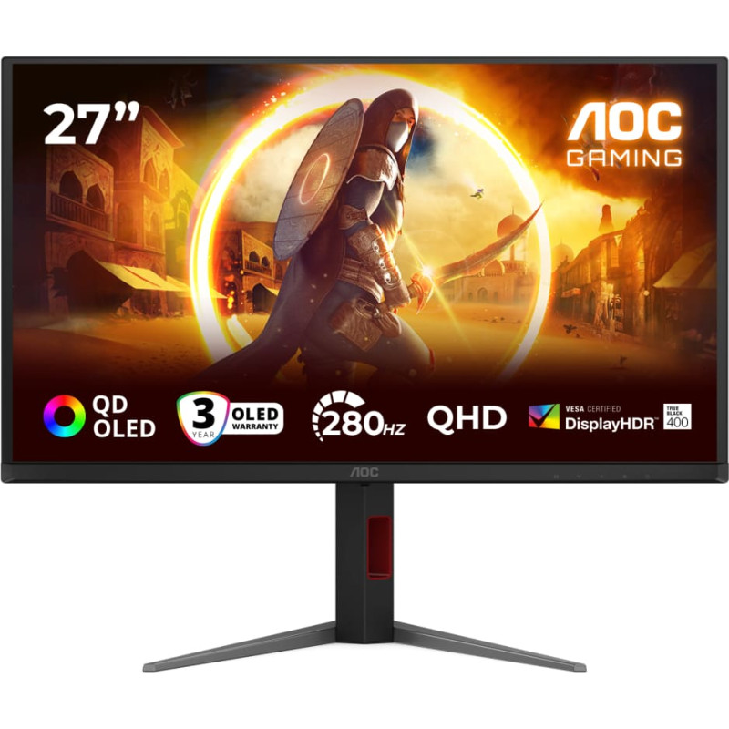 AOC G4 Q27G4ZD kompiuterio monitorius 68,6 cm (27") 2560 x 1440 pikseliai Quad HD QD-OLED Juoda, Raudona