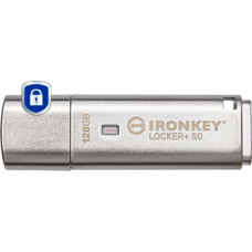 Kingston Technology IronKey Locker+ 50 USB atmintukas 128 GB USB A tipo 3.2 Gen 1 (3.1 Gen 1) Sidabras