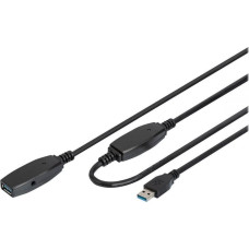 Digitus Kabel USB Digitus USB-A - USB-A 15 m Czarny (DA-73106)