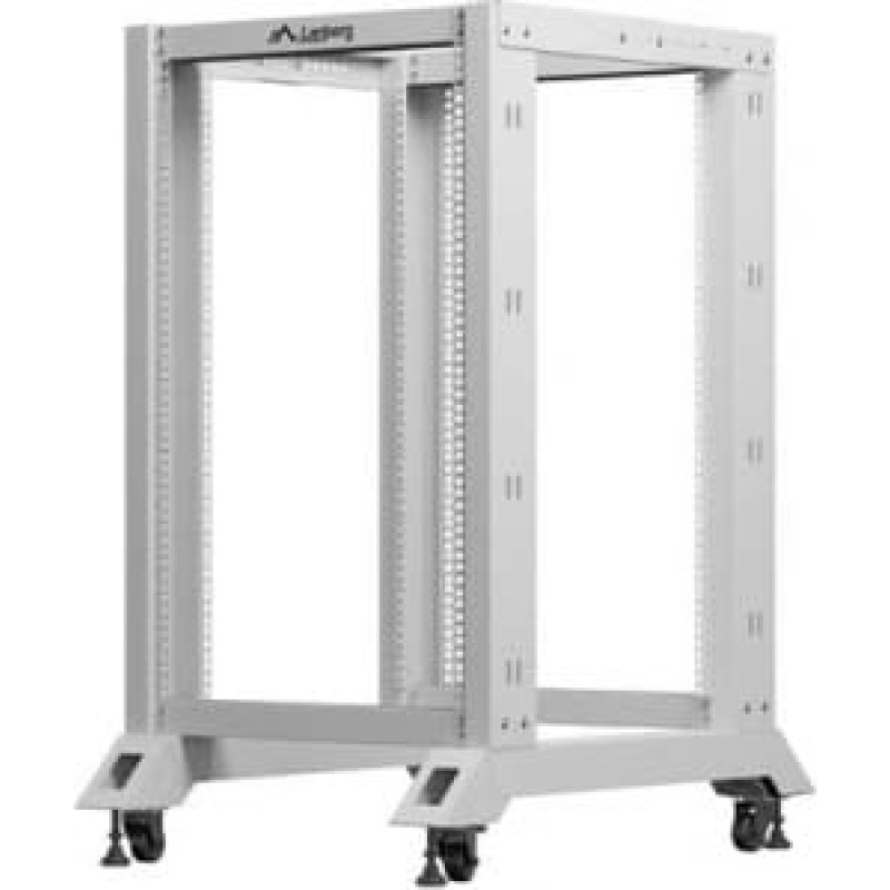 Lanberg Open rack stand 19 inches 18U 600x800 grey