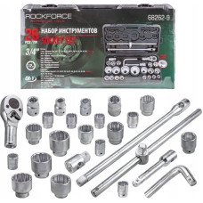 Rockforce Zestaw narzędzi Rockforce ROCKFORCE ZESTAW KLUCZY NASADOWYCH 26el. 3/4'' - 1''  12KĄT.