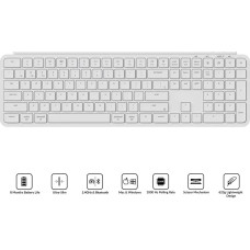 Keychron Ultra Slim Keychron B6 Pro 2.4G Wireless Keyboard (White) [B6P-K8].