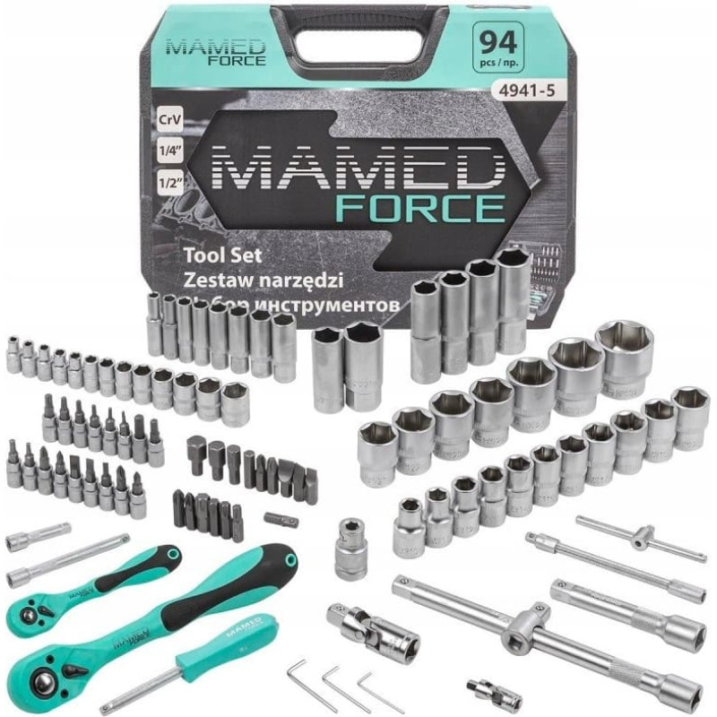 Isma Zestaw narzędzi PROFI 94el. 1/4'' 1/2'' (6-kątnych) (4-22mm)