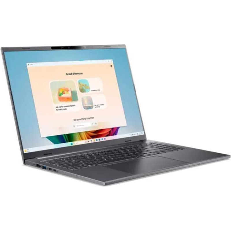 Acer Laptop Acer Notebook Aspire Aspire 16 AI A16-11M-X9L6 CPU Qualcomm Snapdragon X X1-26-100 3000 MHz 16'' 1920x1200 RAM 32GB LPDDR5x SSD 1TB Qualcomm Adreno GPU Integrated ENG Card Reader microSD Windows 11 Home Steel Grey 1.55 kg NX.JLNEL.00