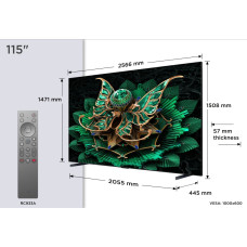 TCL Telewizor TCL TV Set 4K Ultra HD 3840 x 2160 pixels Flat 16:9 QD-Mini LED 115C7K (5901292525699)