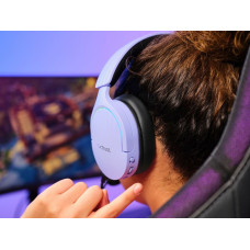 Trust GXT 491P FAYZO Laisvų rankų įranga Vielinis ir Bevielis Su lankeliu Žaidimams USB A tipo Bluetooth Juoda, Violetinė