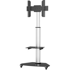 Techly Floor Stand with Shelf Trolley TV LCD/LED/Plasma 37-70" Silver