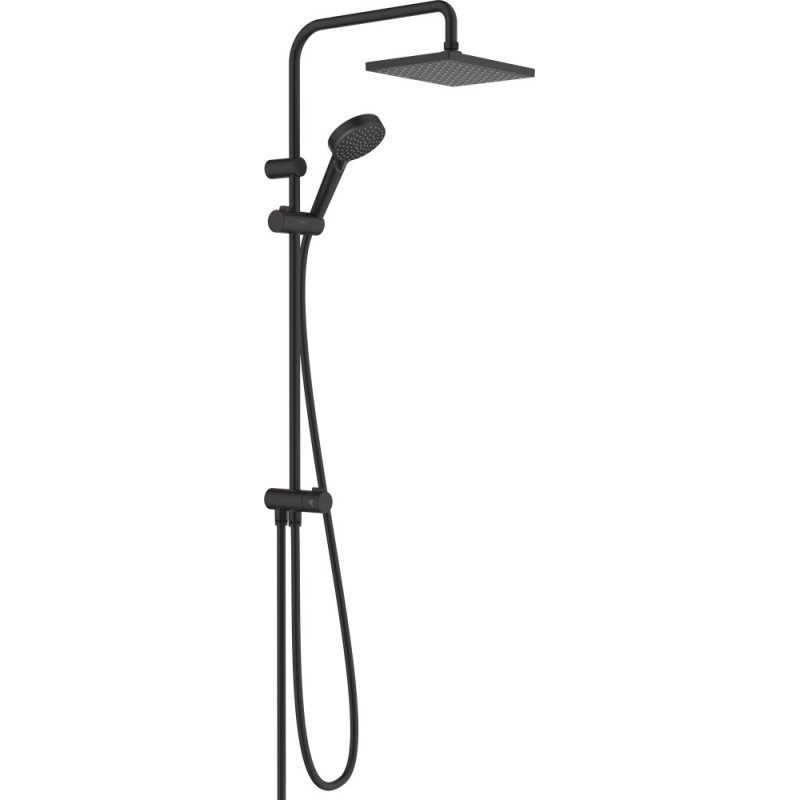 Hansgrohe Du&scaron;o komplektas Hansgrohe Vernis Shape 230 1jet EcoSmart Reno, 26289670, juodas matinis