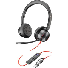 Poly HP Poly Blackwire 8225 Stereo Microsoft Teamsi sertifitseeritud USB-C peakomplekt +USB-C/A adapter