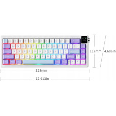 Ajazz Klawiatura gamingowa mechaniczna AK650 Dream Weaver Switch-Side Character Gradient Pink- 3 Model-With Screen RGB